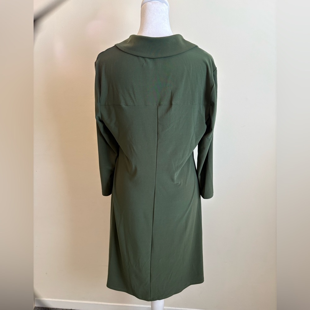 MSK Green Collared Swing Shift Mini Dress Medium - Picture 7 of 10